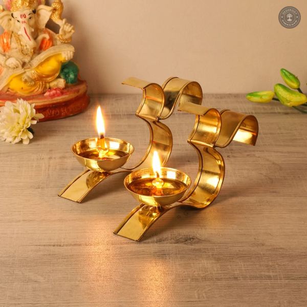 Om Akhand Dia Set of 2