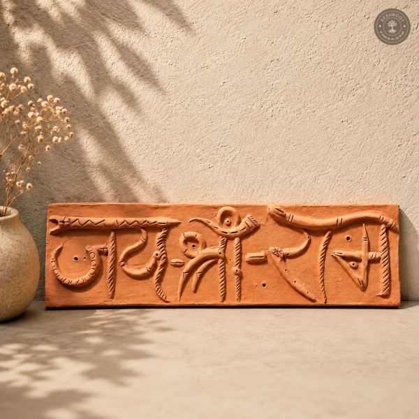 Handcrafted Terracotta Sanskrit Wall Plaque – Traditional Rajasthani Art