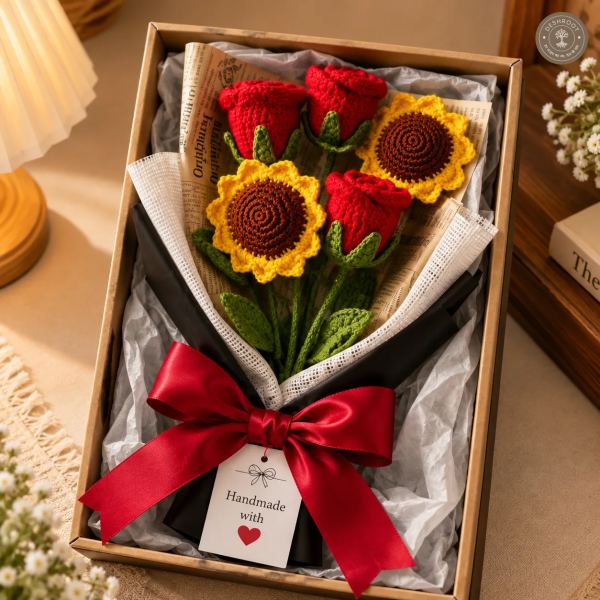 Handmade Crochet Flower Bouquet