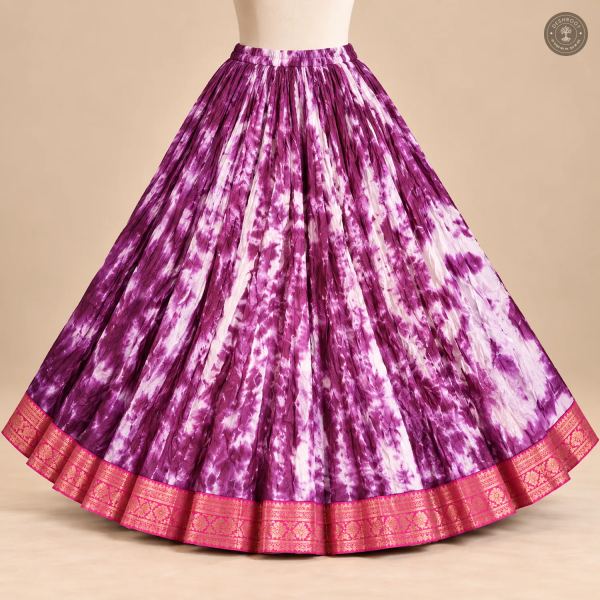 Purple Tie-Dye Dola Silk Chaniya Ghagra