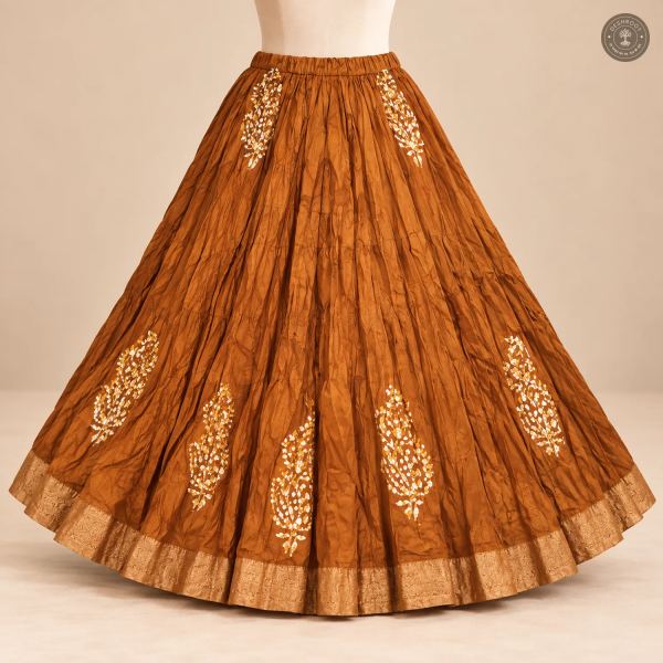 Rust Dola Silk Chaniya Ghagra