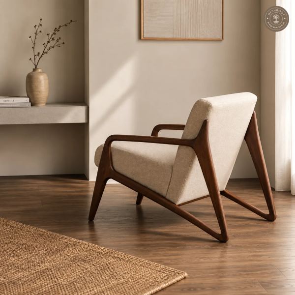 Ashu Chair – Contemporary Solid Wood Accent Lounge Chair