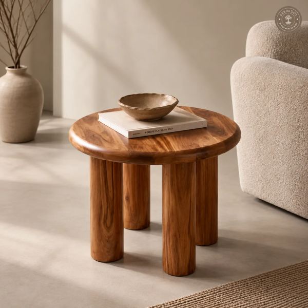 Terra Round Wooden Accent Table