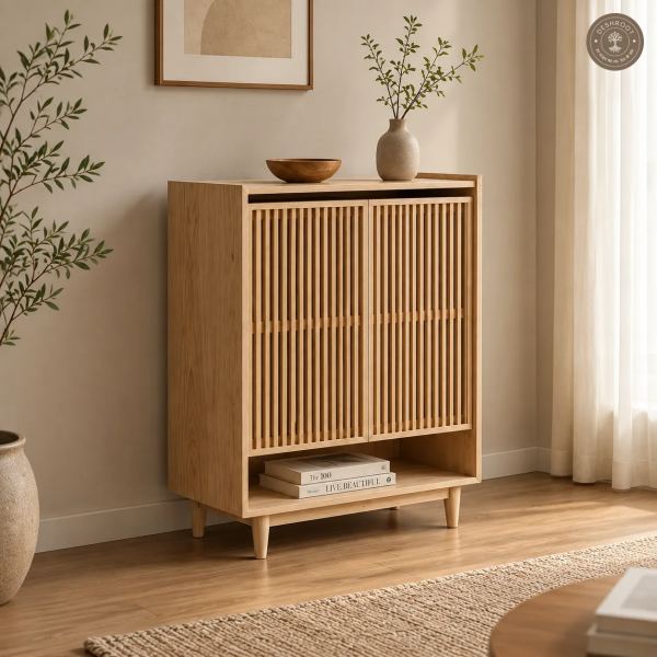 Kyoto Slatted Wooden Cabinet