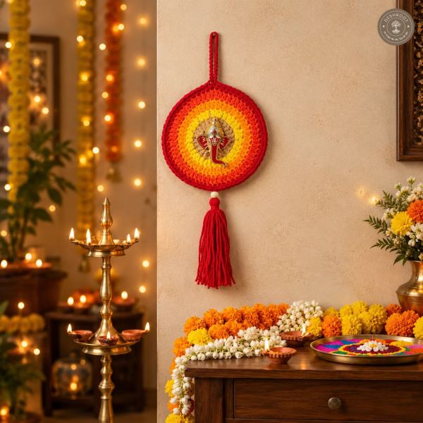 Handmade crochet diwali decoration ganesha