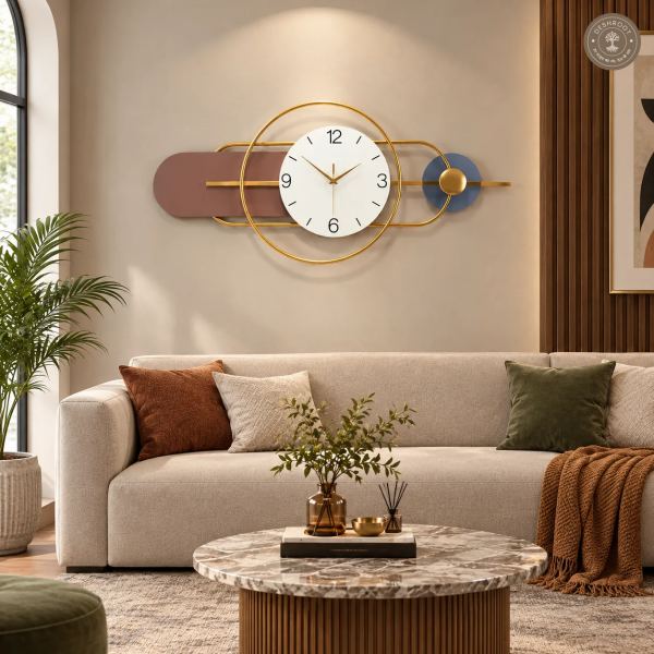 Multicolour Abstract Metal Wall Clock