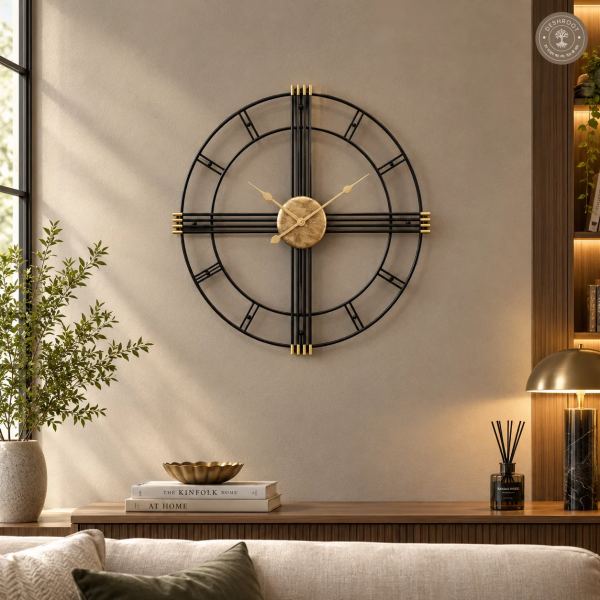 Black Golden Roman Wall Clock