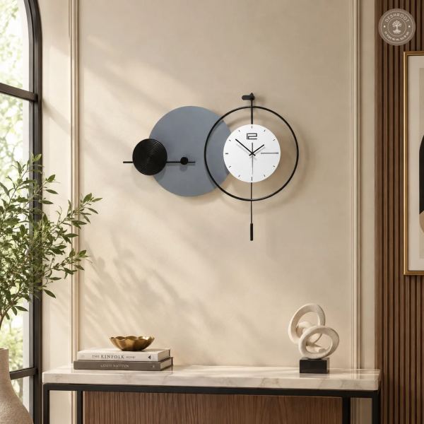 Black Circle Abstract Wall Clock