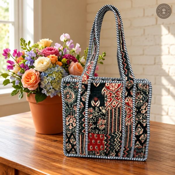 Heritage Patchwork Quilted Lunch Box Hand Bag