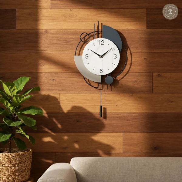 Abstract Pendulum Wall Clock