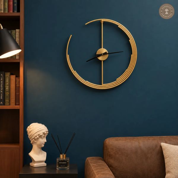 Golden Open Ring Wall Clock