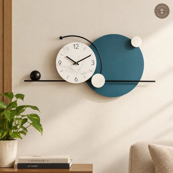 Blue Abstract Circle Wall Clock