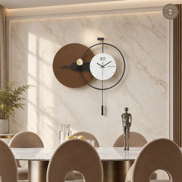 Orbit Pendulum Metal Wall Clock