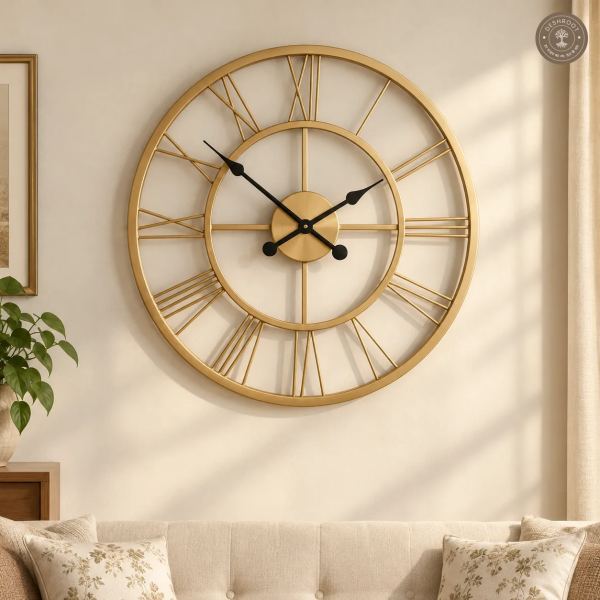 Roman Numeral Metal Wall Clock