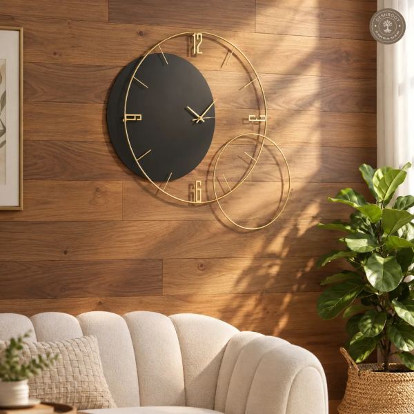 Contemporary Circular Metal Wall Clock