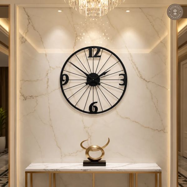 Contemporary Numeral Metal Wall Clock