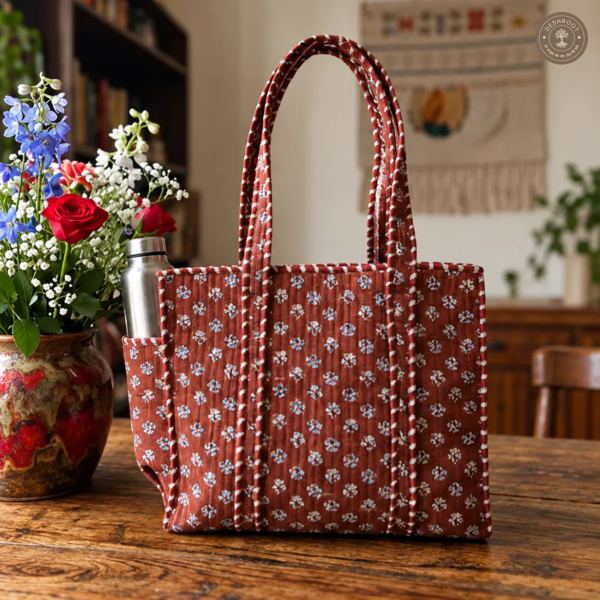 Brown Floral Printed Multipurpose Shoulder Bag for Women