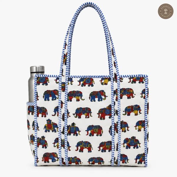 White Elephant Printed Multipurpose Shoulder Bag for Women