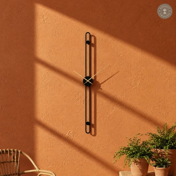 Minimalist Linear Bar Metal Wall Clock