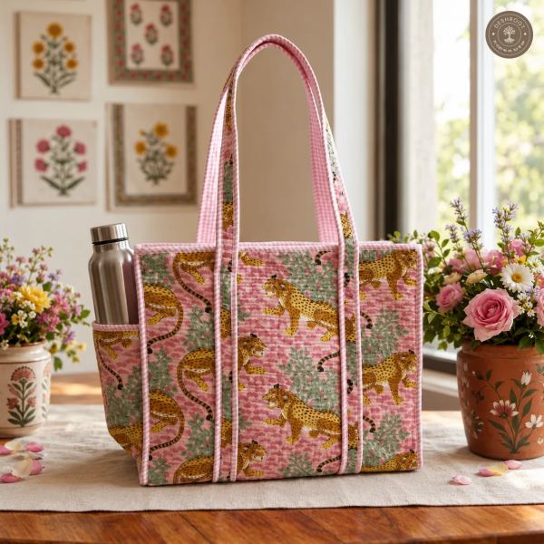 Pink Leopard Printed Multipurpose Shoulder Bag for Women