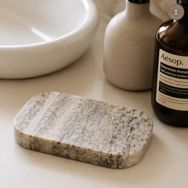 Artisan Agra Marble Craft Natural Marble Soap Dish Tray