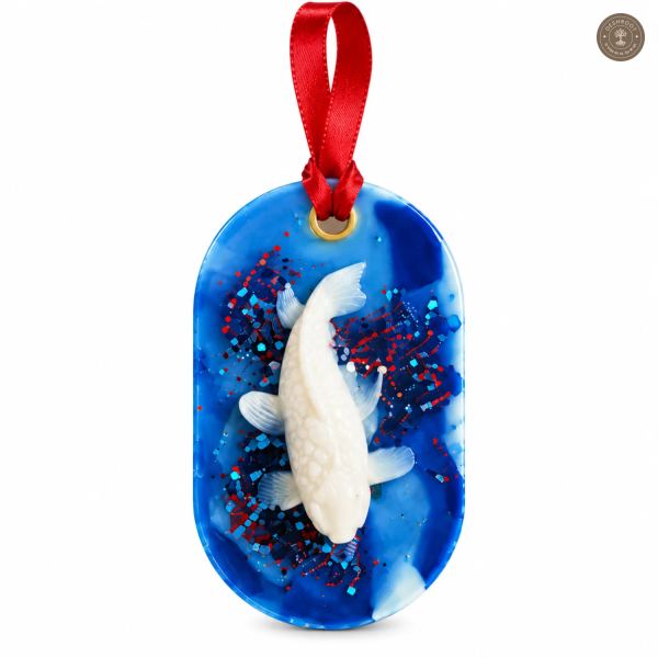 Blue Ocean Koi Fish Wax Tablet Air Freshener – Handcrafted Scented Wax Sachet for Wardrobe