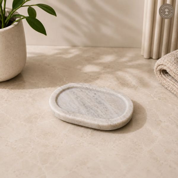 Premium Makrana Marble Oval Soap Dish