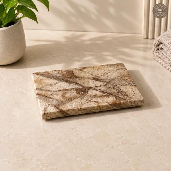 Natural Makrana Marble Stoneware Soap Dish Bathing Accessories Holder