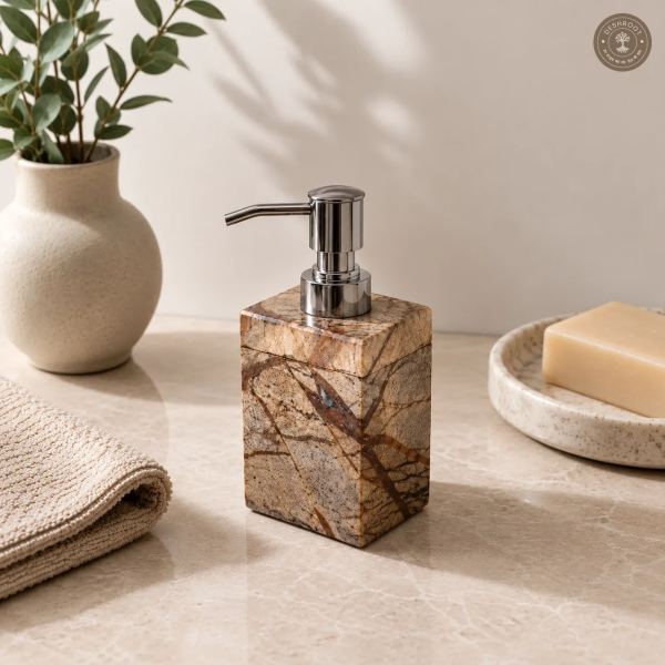 Premium Brown Marble Soap Dispenser