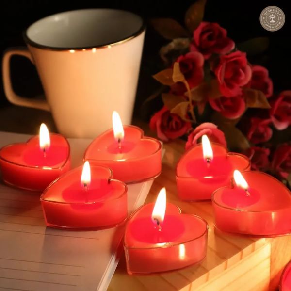 Set Of 4 Mini Heart Tealight Scented Candle for Home Decor, Handmade Decorative Candle & Gift