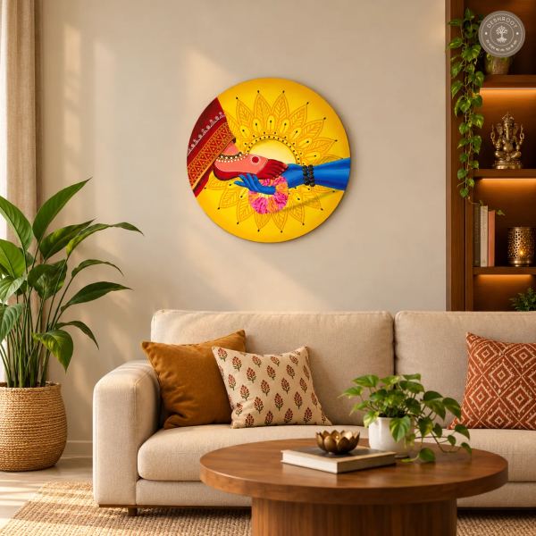 Shiv-Parvati Divine Love – Traditional Handmade Painting