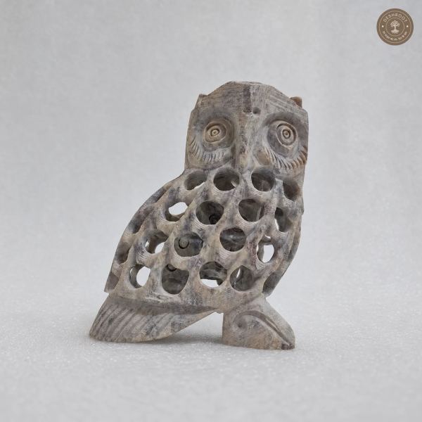 Handcrafted White Marble Owl Showpiece