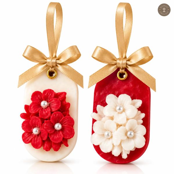 Luxury Floral Scented Wax Tablets with Gold Ribbon