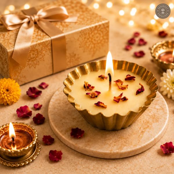 Luxury Scented Soy Wax Candles Pack of 2/4/6 – Handmade Decorative Aroma Candles with Dried Rose Petals