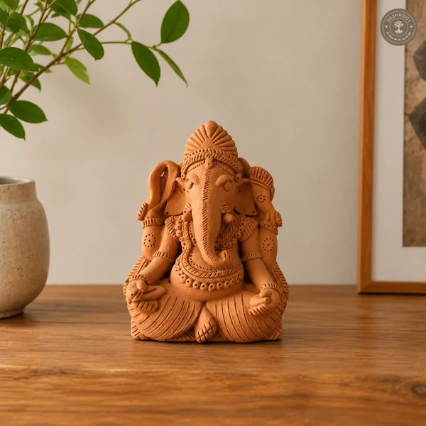 Rajasthani Handcrafted Terracotta Ganpati Sculpture