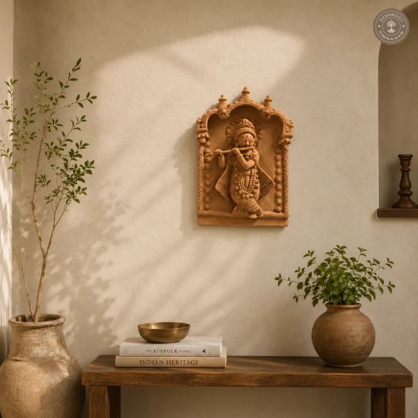 Rajasthani Handcrafted Terracotta Krishna Wall Panel