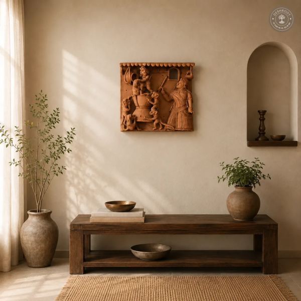 Rajasthani Handcrafted Terracotta Folk Art Wall Panel