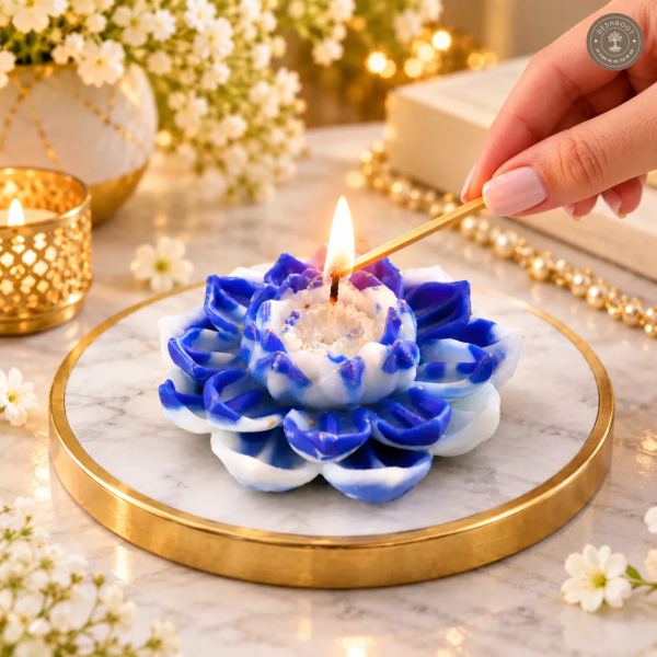 Lotus Flower Decorative Candle (8 cm x 8 cm)
