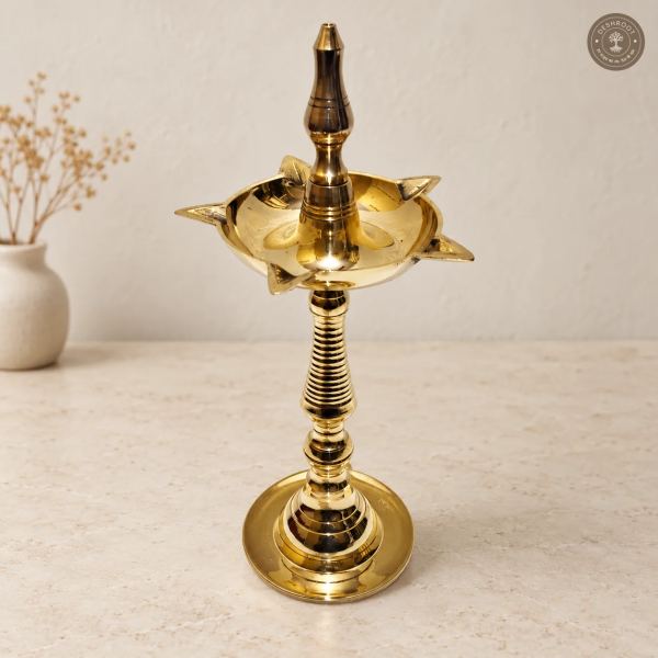 Handcrafted Brass Menar Deep - 13 Inch Standing Diya
