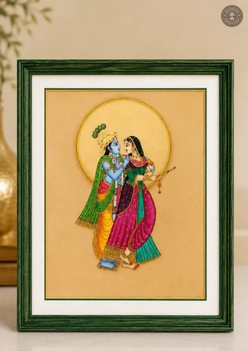Radha Krishna Minimalist Miniature Painting