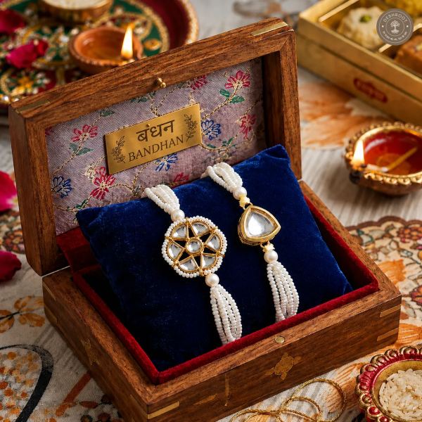Kundan Rakhi combo