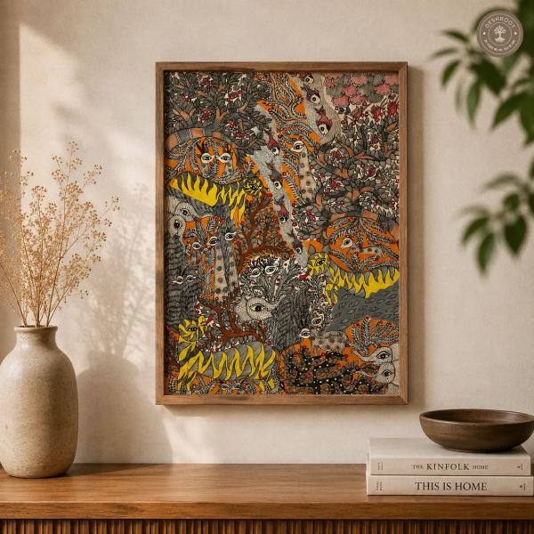 Madhubani Van Jeevan Wildlife Painting