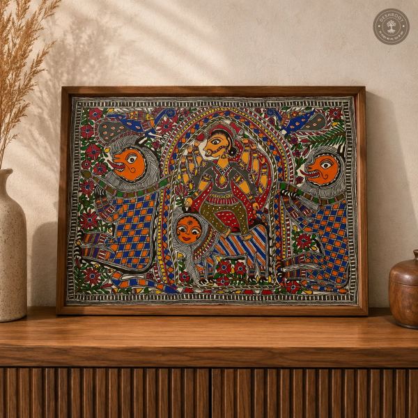 Madhubani Devi Shakti Folk Painting