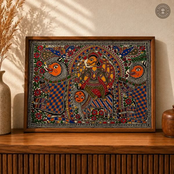 Madhubani Devi Shakti Folk Painting