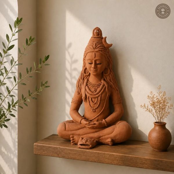 Handcrafted Terracotta Shiva Meditation Idol