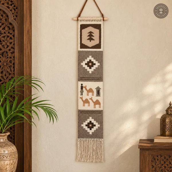 Handwoven Desert Caravan Wall Hanging Panel