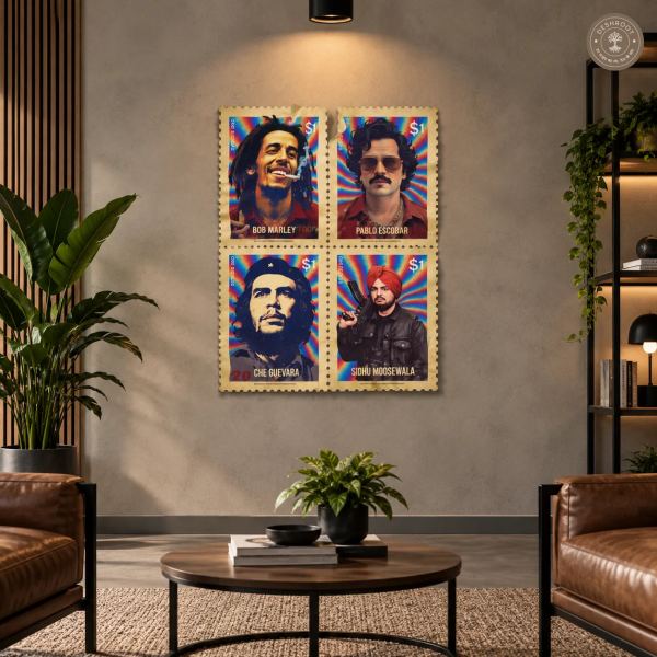 The Four Gods - Iconic Legends Stamp Wall Art | Premium Cultural Tribute Décor