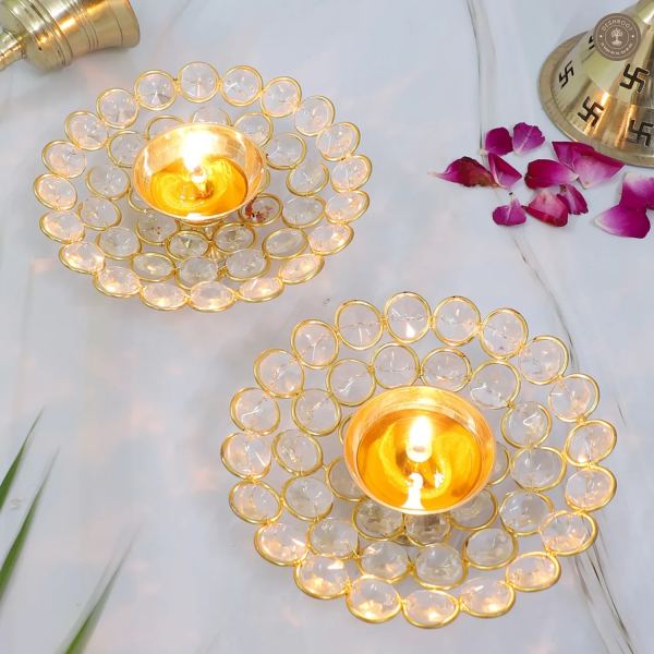 Crystal Brass Dia Set of 2