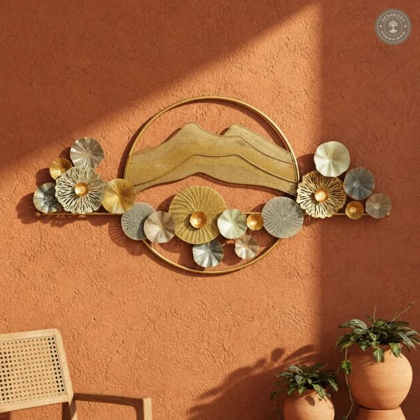 Golden Mountain Metal Wall Art