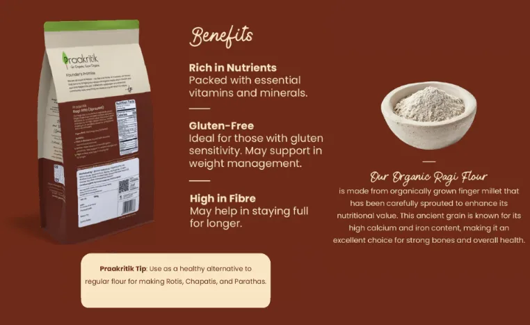 Organic Ragi Atta (Sprouted) 500GM